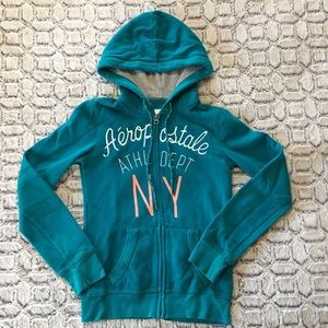Teal Aeropostale Zip up Hoodie XS